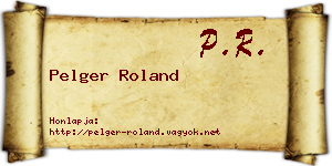 Pelger Roland névjegykártya